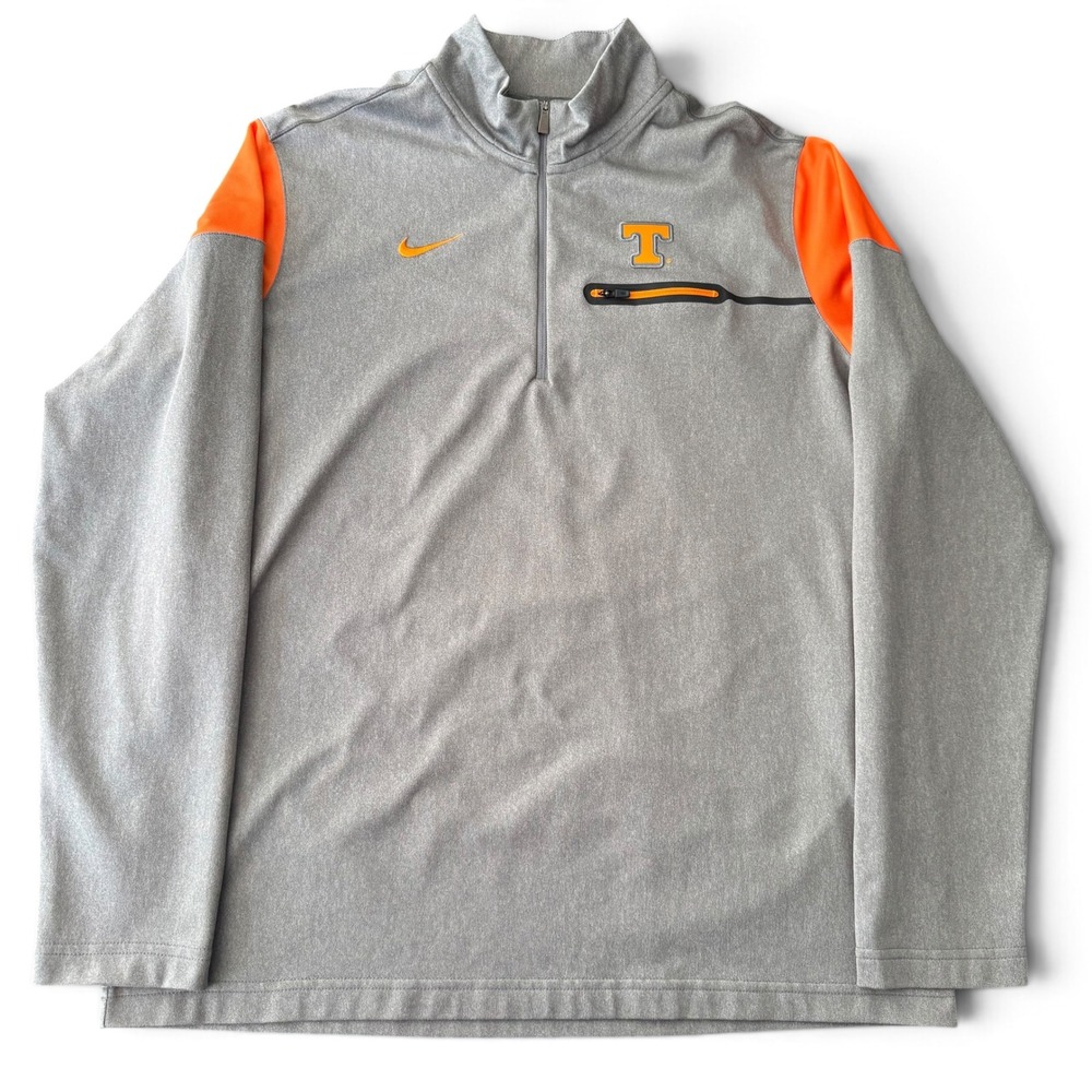 Nike Dri-Fit 1/4 Zip Pullover Men L Gray Tennessee Volunteers Performance Mock